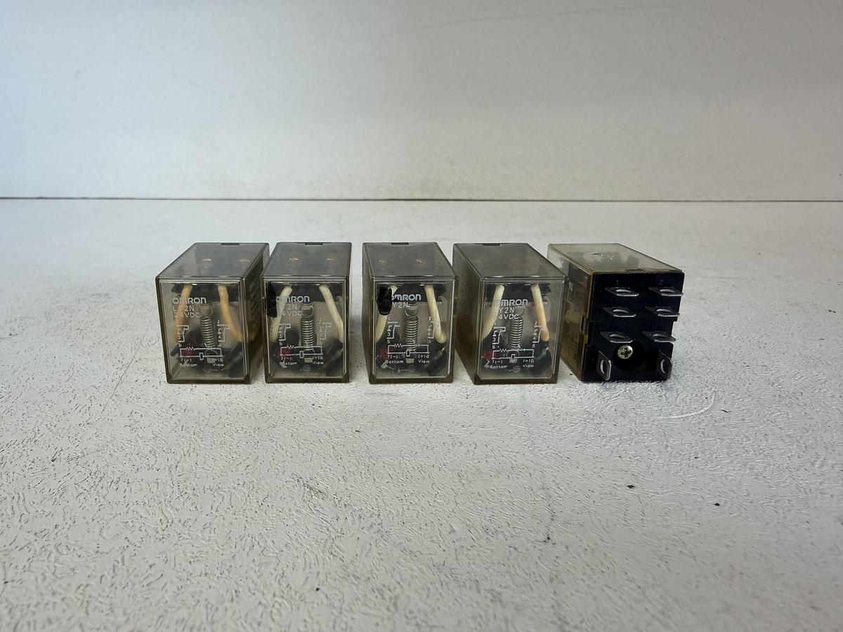Used Lot of 5 Omron LY2N 24VDC General Purpose Relays Plug-In 8-Pin LY2N 24V DC GHGC-D15