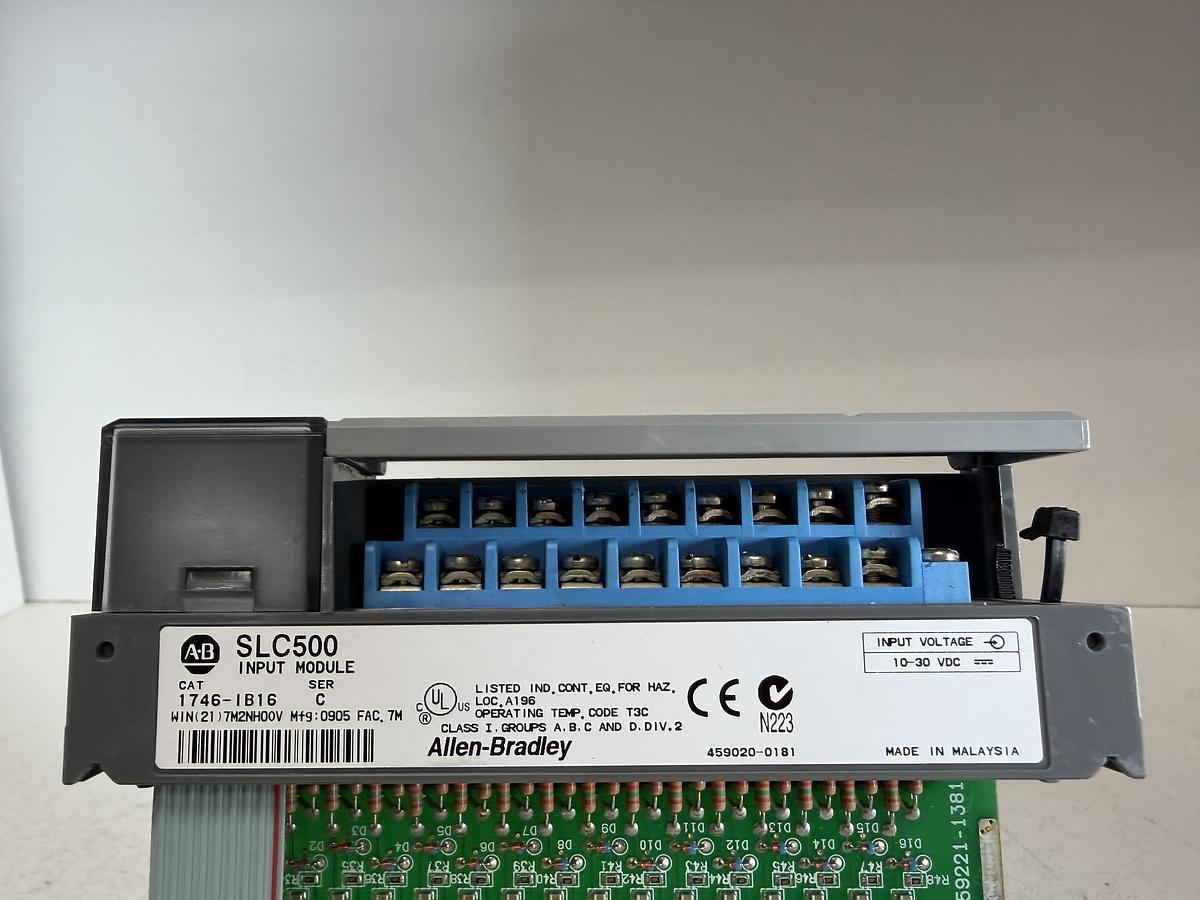 Used Allen Bradley SLC 500 1746-IB16 Ser C 16-Point DC Input Module GHA-185