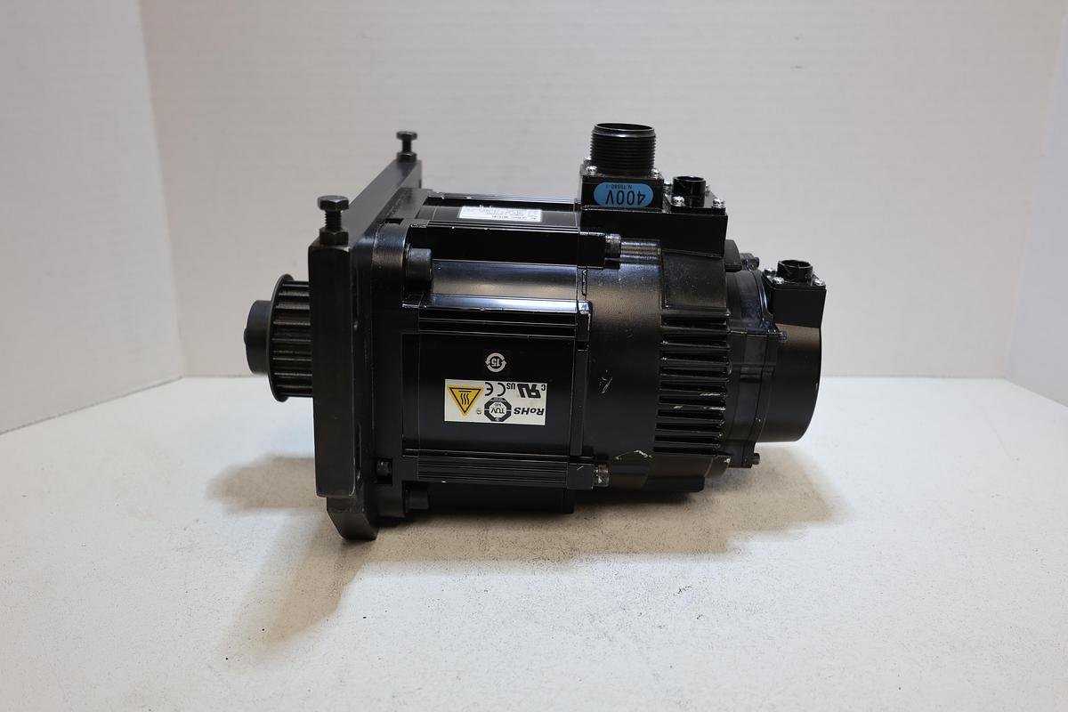 Used Yaskawa SGMGV-13ADA6H AC Servo Motor 1.3kW 400V w/ Timing Pulley Used