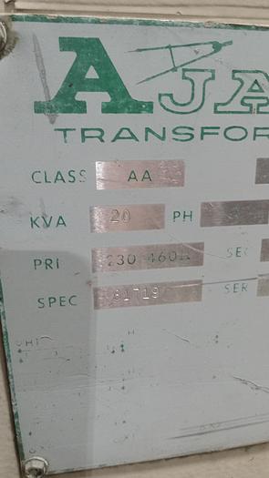 Used Ajax Transformer 20KVA Class AA 230/460V 3 Phase GH0-0