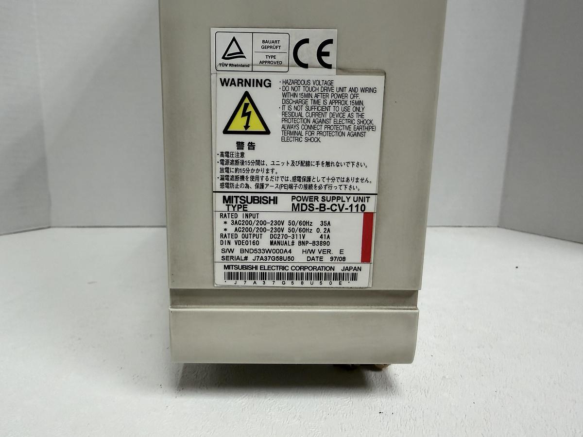 Used Mitsubishi MDS-B-CV-110 Spindle Drive w/ Power Supply – 11kW CNC Module GHA-36