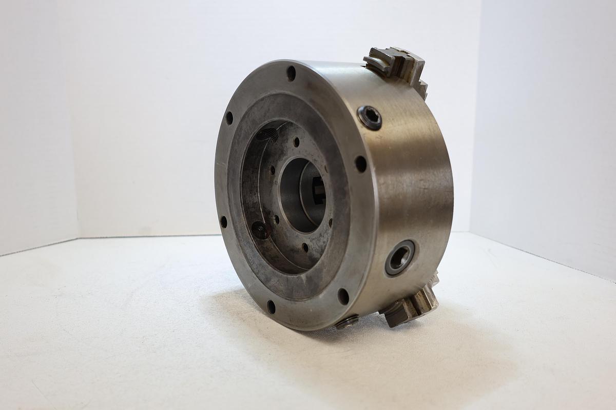Used Heavy Duty 3-Jaw Self-Centering Lathe Chuck Reversible Jaws Used 8"