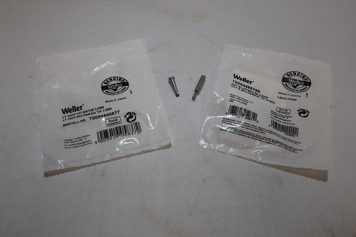 Genuine Weller Soldering Tips Lot of 2 LT33CP & XNTB New OEM