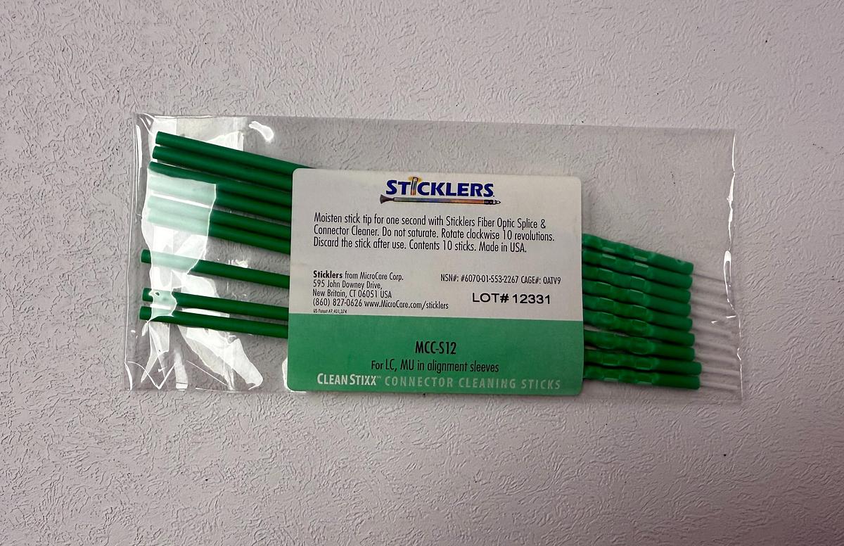 Used Sticklers MCC-S12 Fiber Optic Splice & Connector Cleaner 10PCS GHGC-9