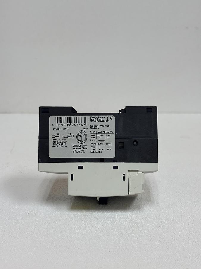 Used Siemens 3RV1011-1EA10 SIRIUS 3R Motor Protection Circuit Breaker GHC-40