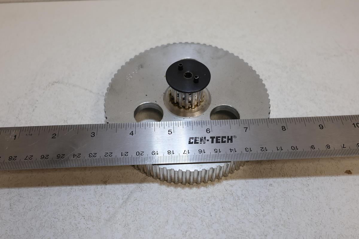 Used Industrial Aluminum Timing Belt Pulley 5" OD w/ Hub Assembly P/N 1895522