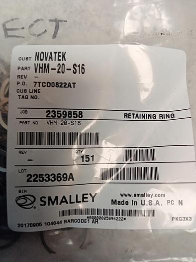 Used Novatek Smalley VHM-20-S16 Retaining Ring GH 110