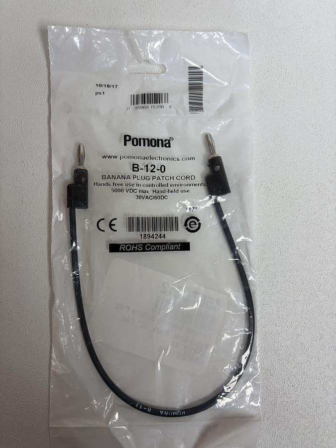 Used Pomona Banana Plug Patch Cord B-12-0 (lot of 8)