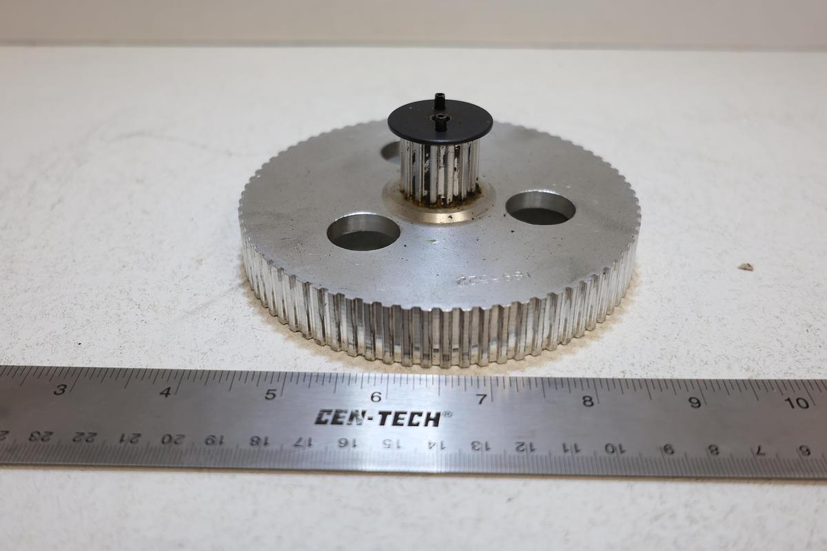 Used Industrial Aluminum Timing Belt Pulley 5" OD w/ Hub Assembly P/N 1895522
