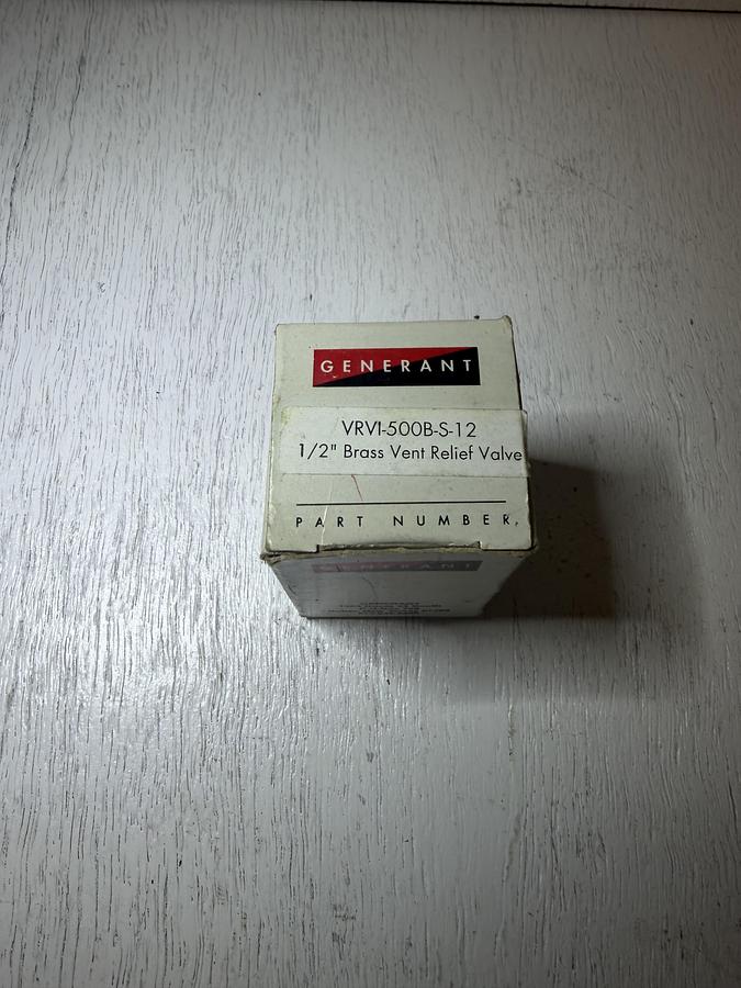 Used Generant VRV1-500B-S-12 1/2" Brass Vent Relief Valve GHGC-11