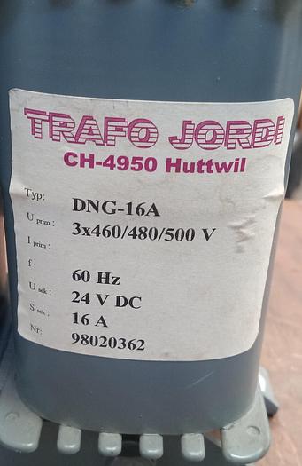 Used Trafo Jordi CH-4950 Huttwil DNG-16A Transformer/Rectifier Combo - GHB-58