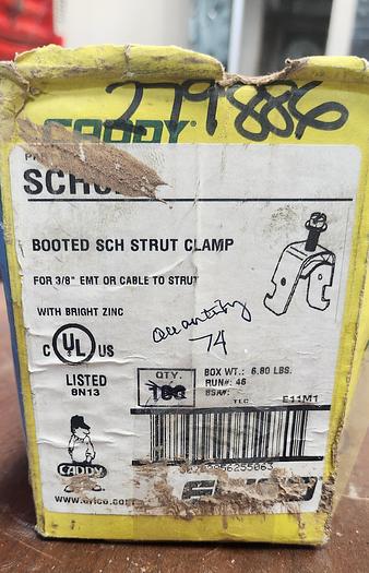 (74) Caddy SCH6B Booted SCH Strut Clamps for 3/8" EMT or Cable to Struct - GHA-118