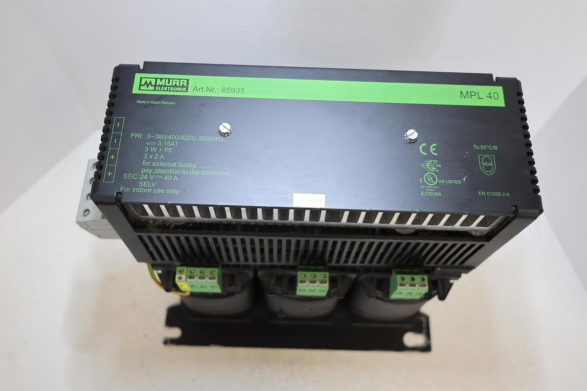 Used Murr Elektronik MPL 40 Art. 85935 24V 40A 3-Phase Power Supply Transformer