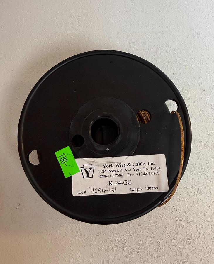 Used York Wire and Cable Insulated Thermocouple Wire K-20-GG