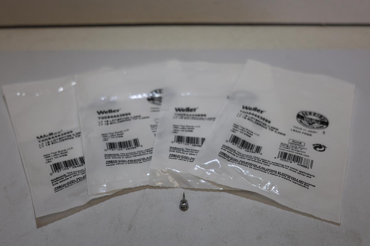 Lot of 5 Genuine Weller LT1S T0054443699 0.2mm Soldering Tips New Sealed
