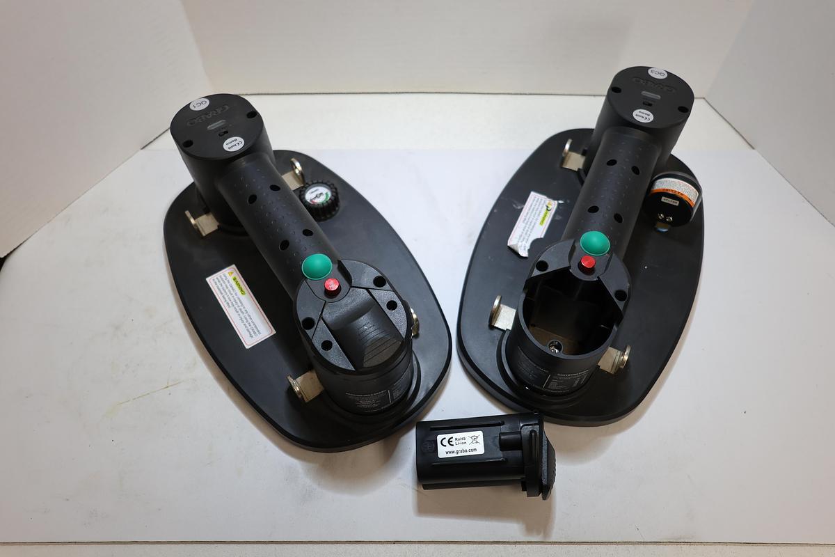 Used GRABO Cordless Electric Vacuum Lifter Suction Cups Lot of 2 Tested Working