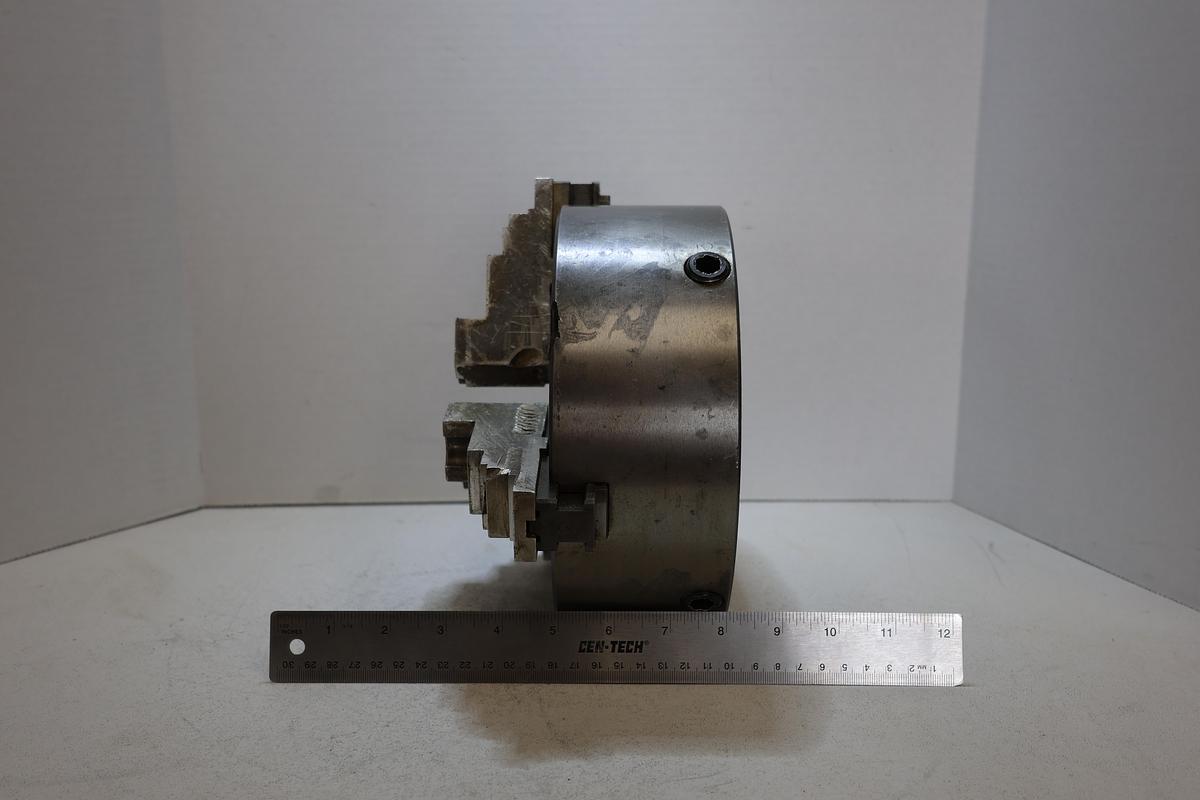 Used Heavy Duty 3-Jaw Self-Centering Lathe Chuck Reversible Jaws Used 8"