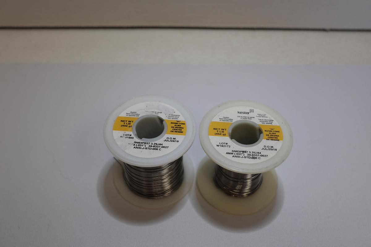 Used Kester 44 Rosin Core Solder SN63PB37 .031" 1lb Spools Lot of 2