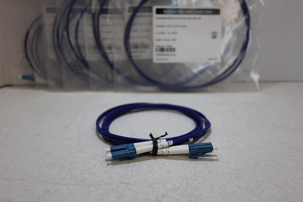 Lot of 2 FS.com Armored LC/UPC OS2 Single Mode Fiber Patch Cables 1M