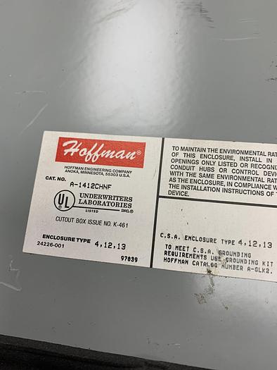 Used Hoffman A-1412CHNF Electrical Enclosure GHA-15