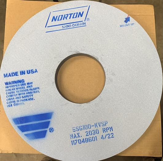 Used  Norton 16"x1"x5" 5SG100-KVSP Grinding Wheel GHA160