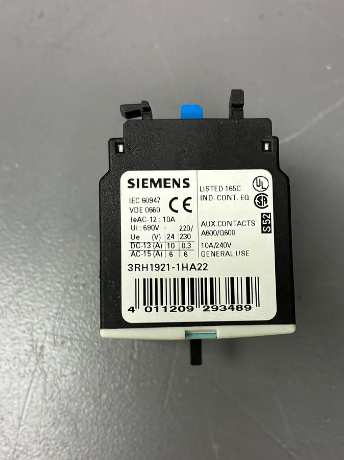 Used Siemens 3RH1921‑1HA22 Auxiliary Contact Block GHC-36