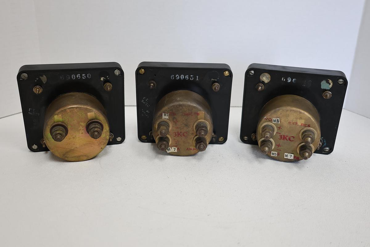 Used Vintage Analog Panel Meters Simpson Electric ICN 222410/ 222408/ 222409 SET OF 3