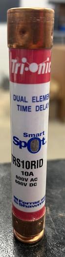 Lot of 2 - Ferraz Shawmut Tri-Onic TRS10RID 10A 600VAC Dual Element Time-Delay Fuse - GHB-63-D14