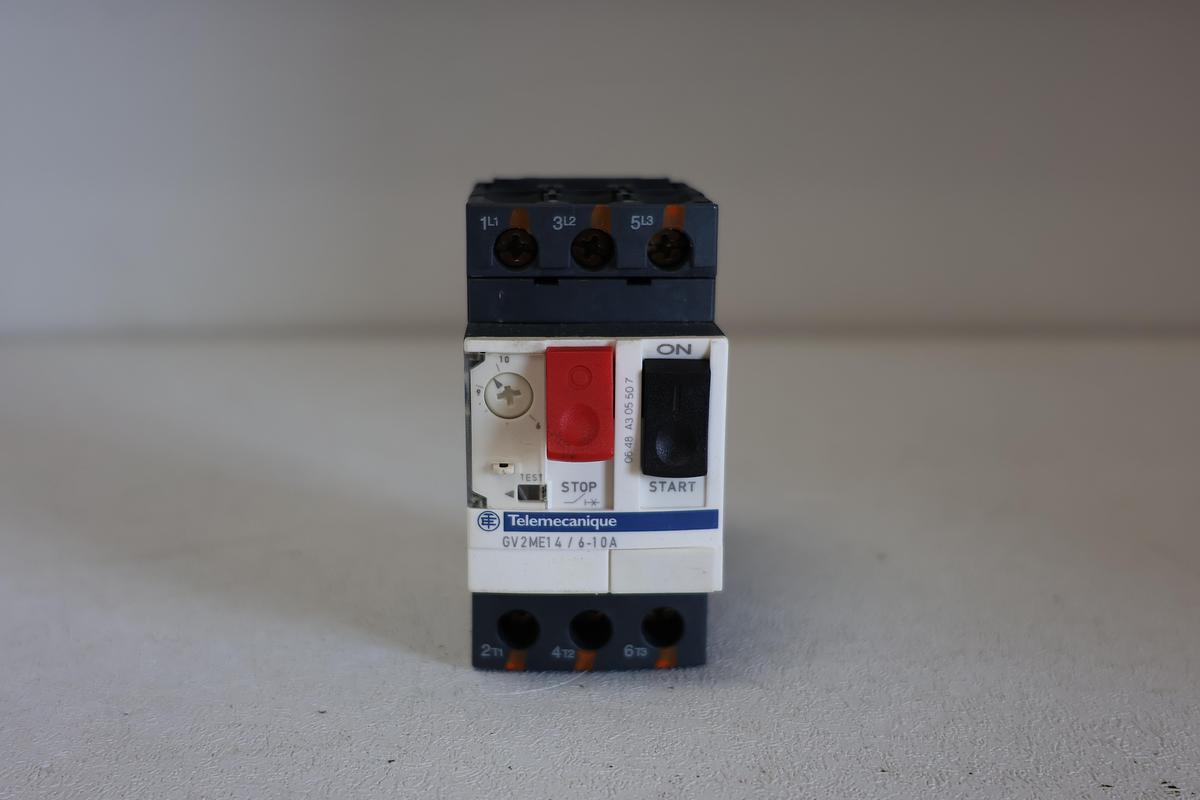 Used Telemecanique GV2ME14 Manual Motor Starter / Circuit Breaker – 6–10A Adjustable GHC-16