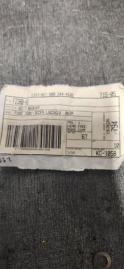 Digi-Key Fuse 250V IECFA LBC5X20 .063A (LOT of 8)- GHGC-D3