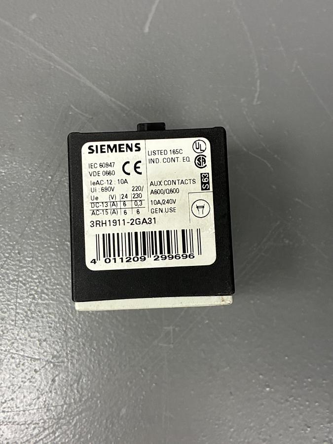 Used Siemens 3RH1911‑2GA31 Auxiliary Contact Block GHC-35