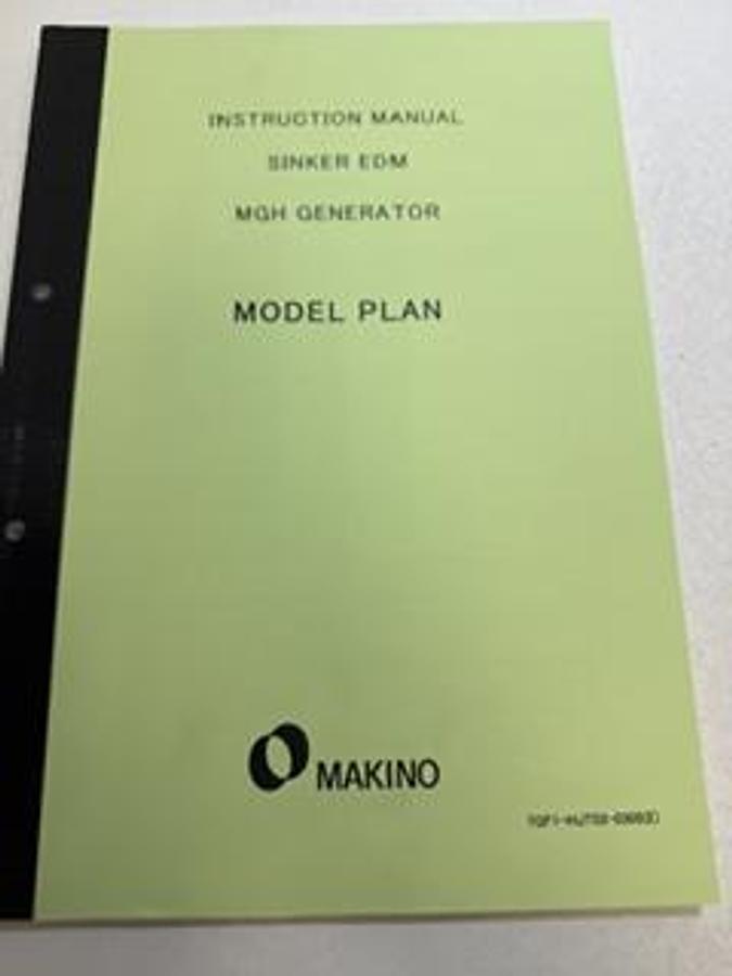 Used Makino Instruction Manual Sinker EDM MGH Generator Model Plan
