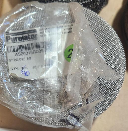 Used Purolator EFP Filter Screen 5" - Various Mesh Sizes - Lot of 3 