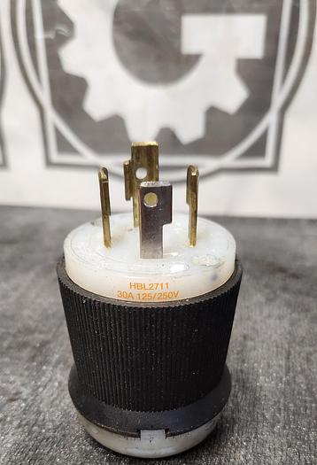 Used Hubbell HBL2711, 30A Insulgrips Twist-Lock Plug, 125/250V 3 Pole 4 Wire - GHA-125