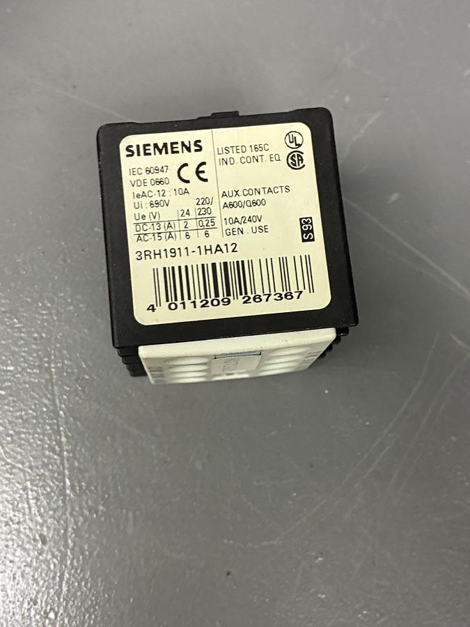 Used Siemens 3RH1911‑1HA12 Auxiliary Contact Block GHC-35