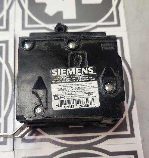 Used Siemens E82615 50A Circuit Breaker 2 Pole 120/240V L-5538 Bolt-On - GHA-136