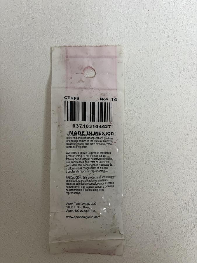 Used Weller CT6F9 Screwdriver Tip 3/8" x 9.52mm