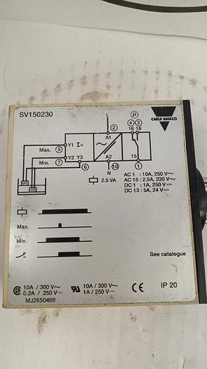 Used Carlo Gavazzi SV150230 Dual Level Relay 230V 50/60Hz GHB10