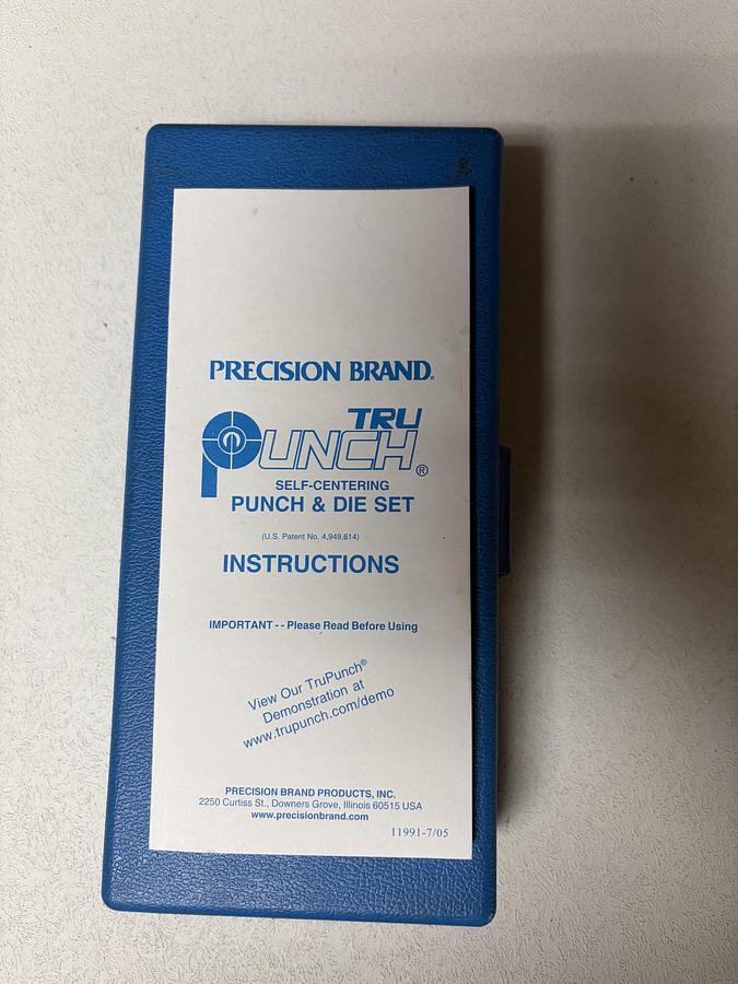 Used Tru Punch 40110 Punch and Die Set,8pc,Tool Steel  GHA-71