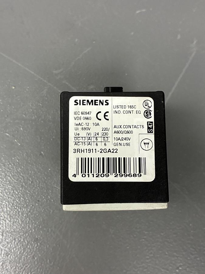 Used Siemens 3RH1911‑2GA22 Auxiliary Contact Block GHC-36
