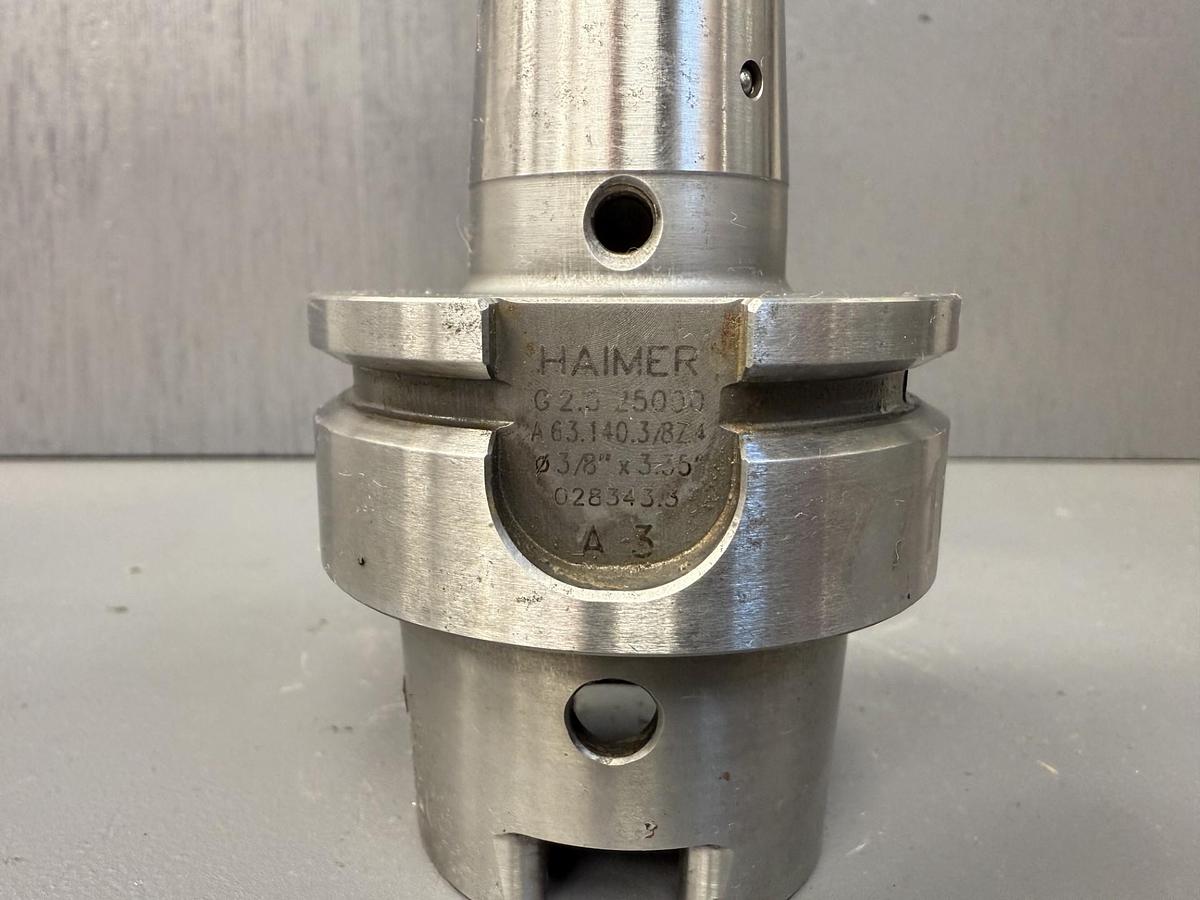 Used HAIMER, SHRINK FIT TOOL HOLDER, A63.140.3/8Z.4, 3/8" X 3.35", G2.5, 25,000, A3 GHA-GS12