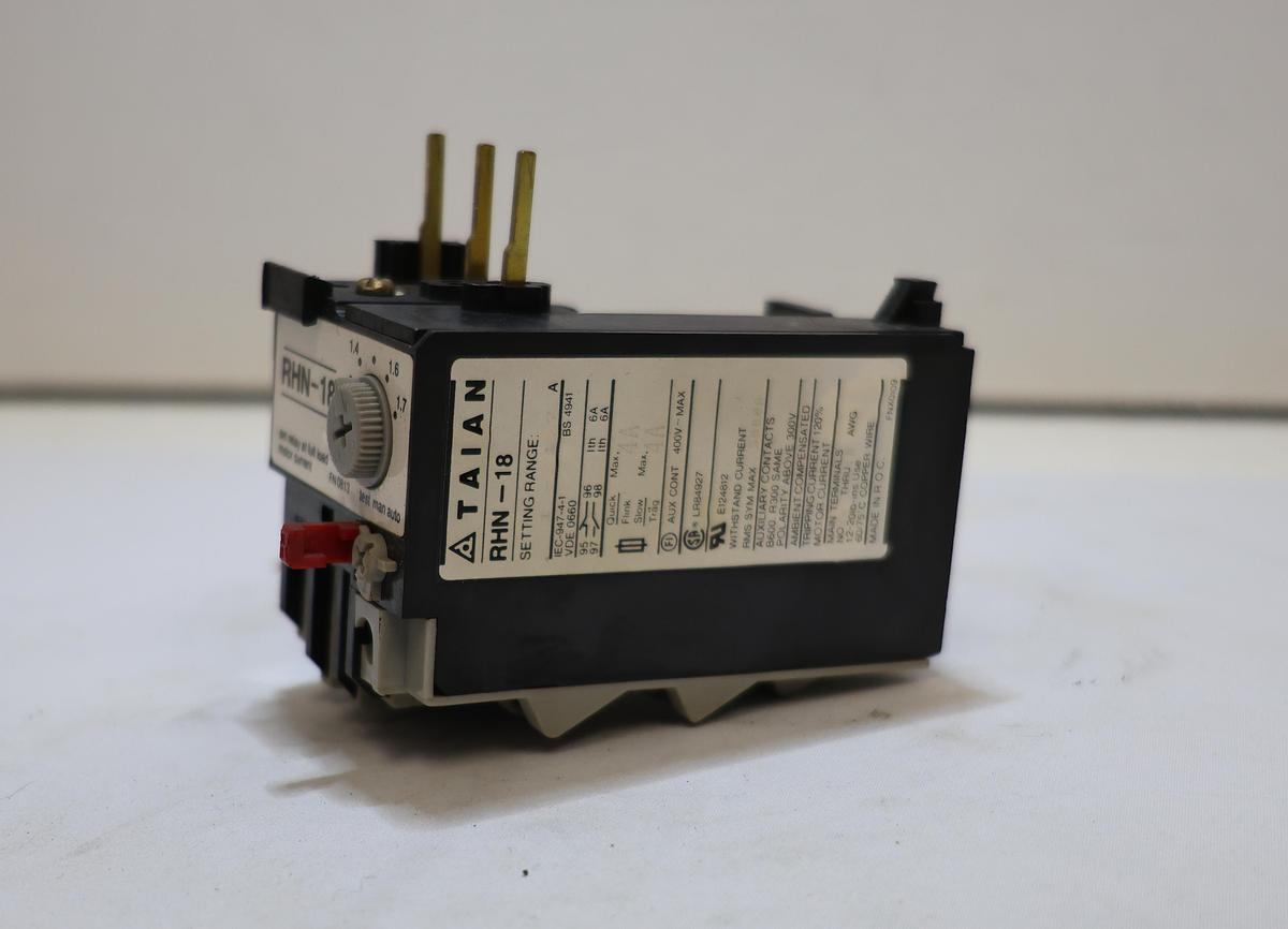 Used TAIAN RHN-18-2.5 Solid State Overload Relay – 1.2–5 AMP – 3 Pole
