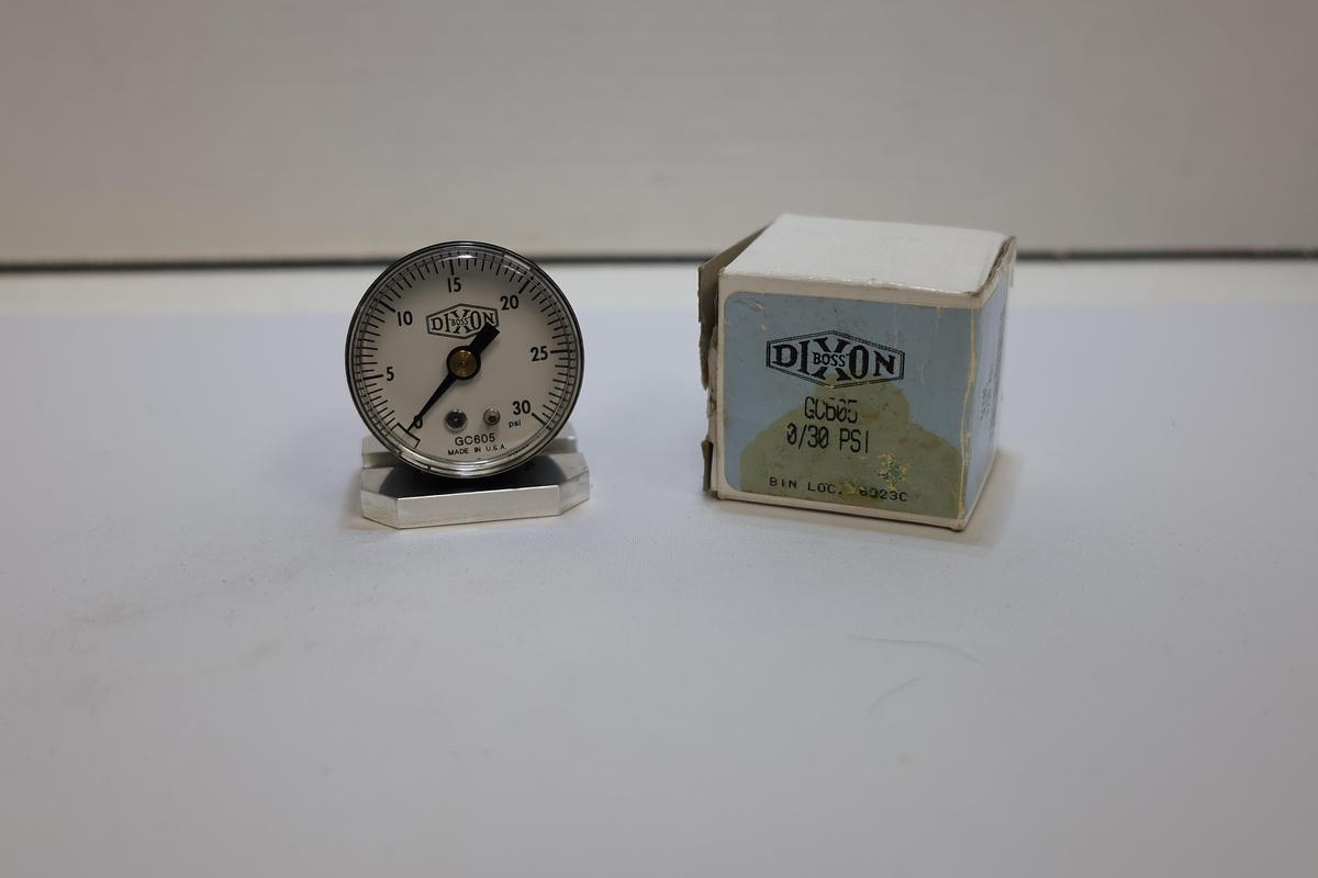 Dixon GC605 Pressure Gauge 0-30 PSI Made in USA NOS Industrial Gauge