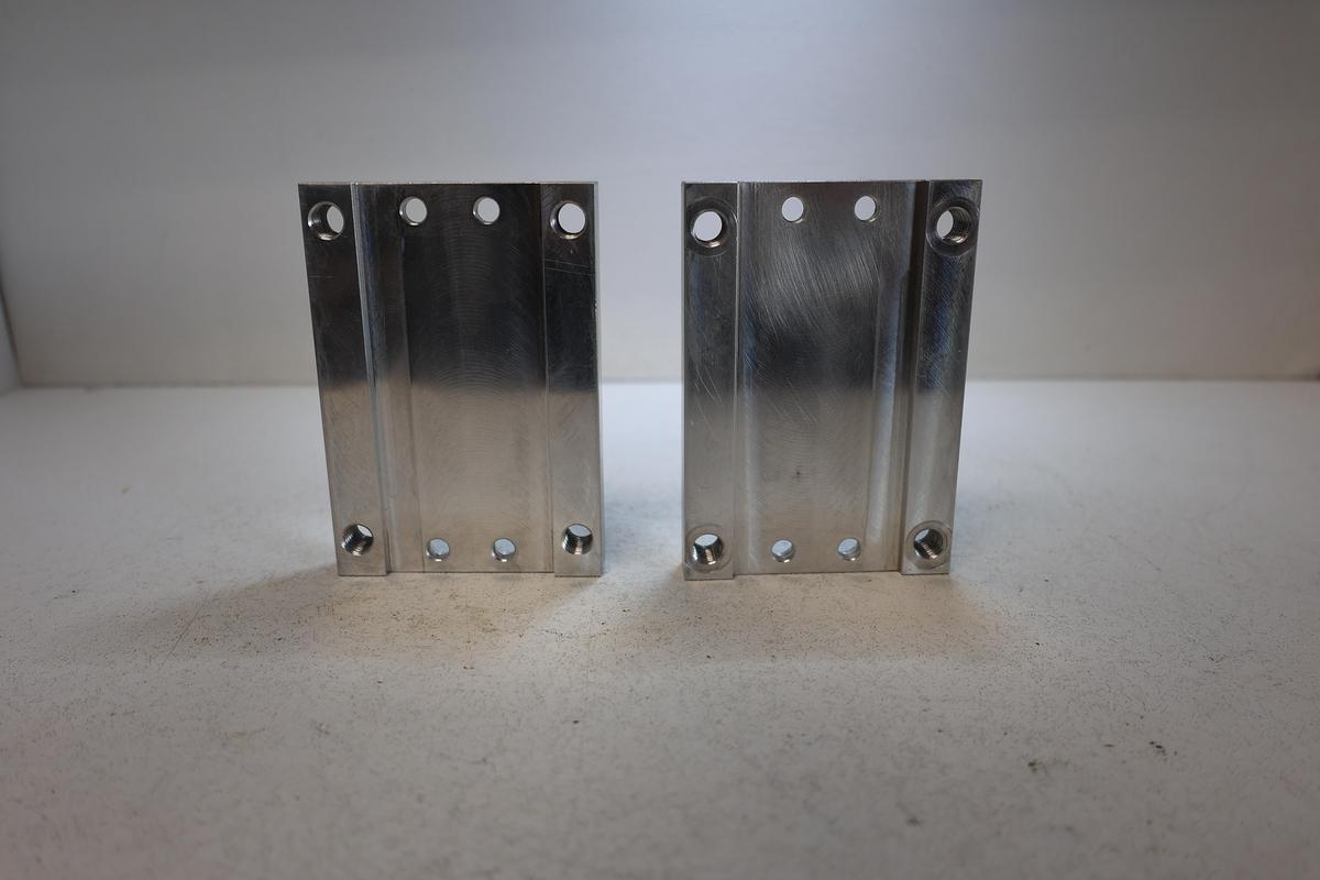 Used Lot of 2 Aluminum Cylinder Mounting Plates 1/2" Thick Linear Motion SMC Metal Work GHA-186