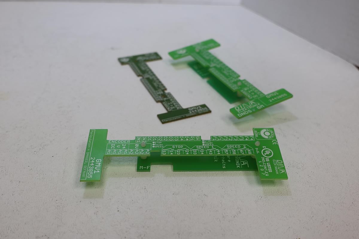 Used Dina Elektronik OEM Industrial Safety Label / Front Panel Decal P/N 2443855 Machine Sticker Lot of 3