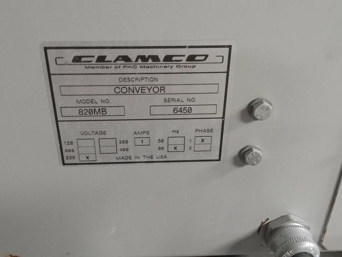 Used Clamco Model 820MB Heatshrink Tunnel & Conveyor - GH-BG