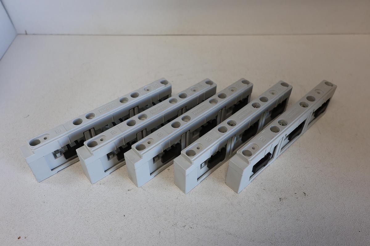 Used (Lot of 5) Wöhner 01508 60 Classic busbar support / mounting bracket) 60mm Busbar Support (3‑pole)