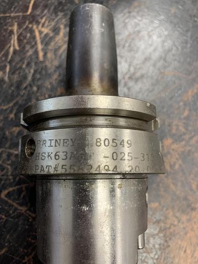Used Briney HSK63ASF-025-315 Shrink Fit Tool Holder GHA-gs34