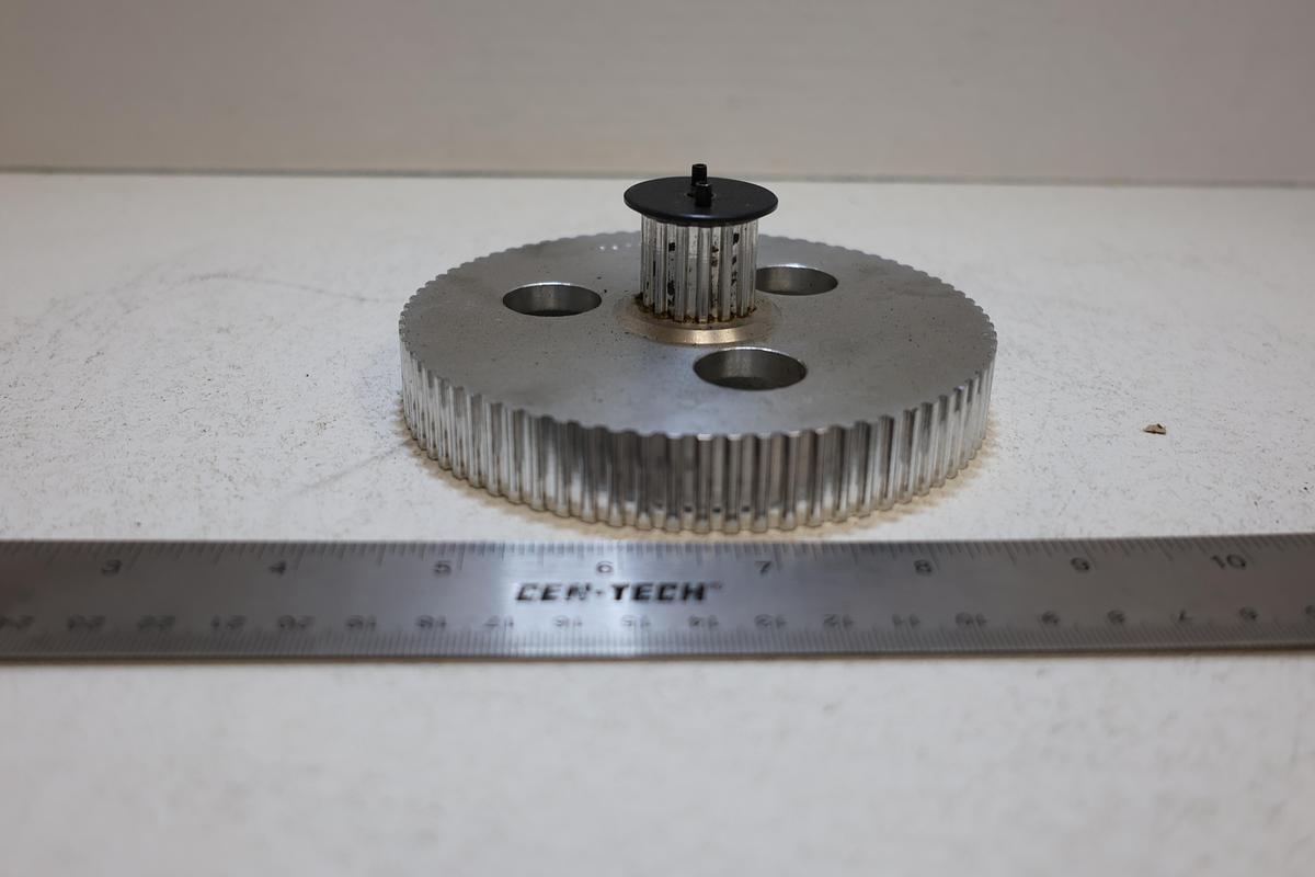 Used Industrial Aluminum Timing Belt Pulley 5" OD w/ Hub Assembly P/N 1895522