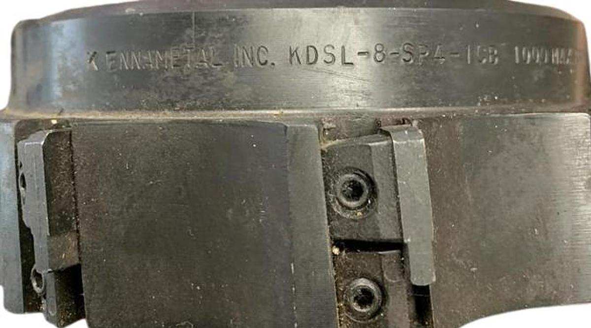 Used Kennametal KDSL-8-SP4-1CB Double Positive Face Mill 1000 Max RPM Milling Cutter 